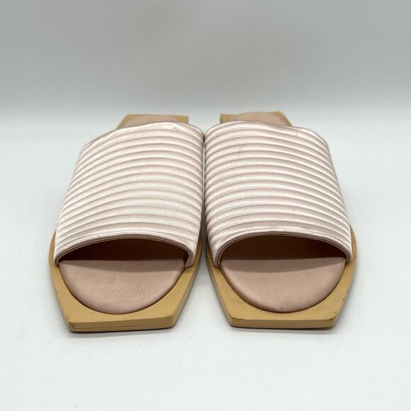 VINCE CAMUTO Imagine Satin Slide Sandal Womens 7 Blush Pink Quilted Rib Shoes - Picture 2 of 14